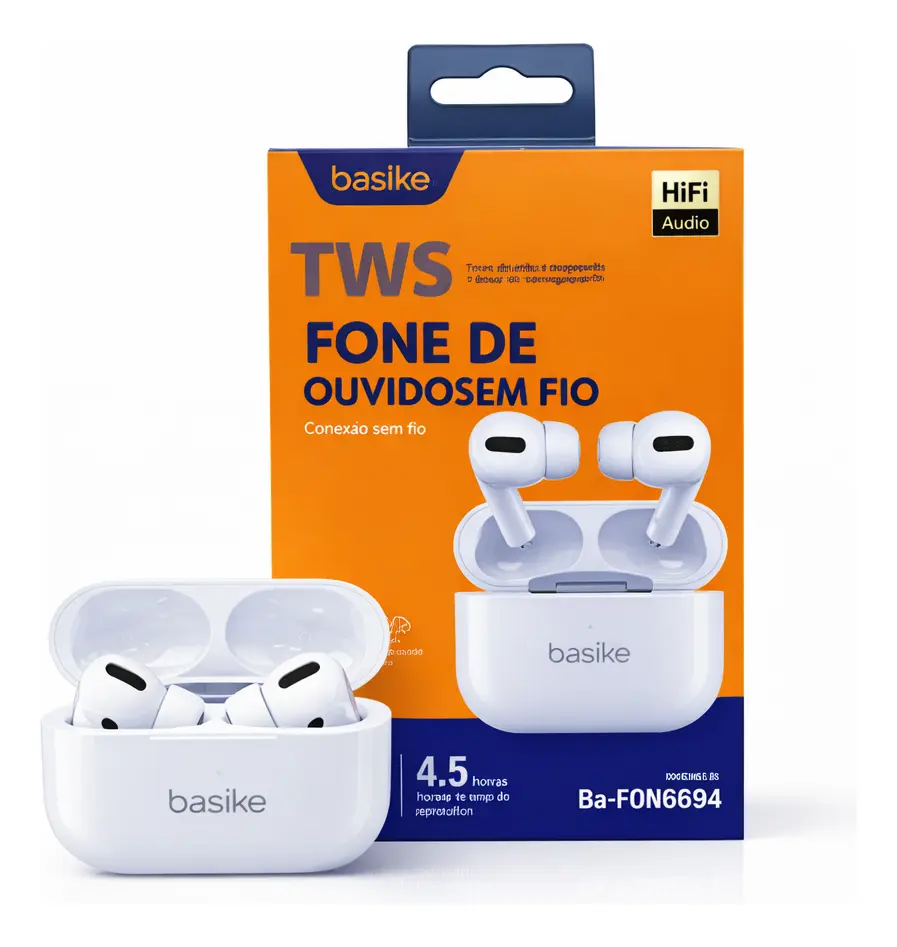 Fone De Ouvido Basike Tws Ba-fon6694 Bluetooth Sem Fio