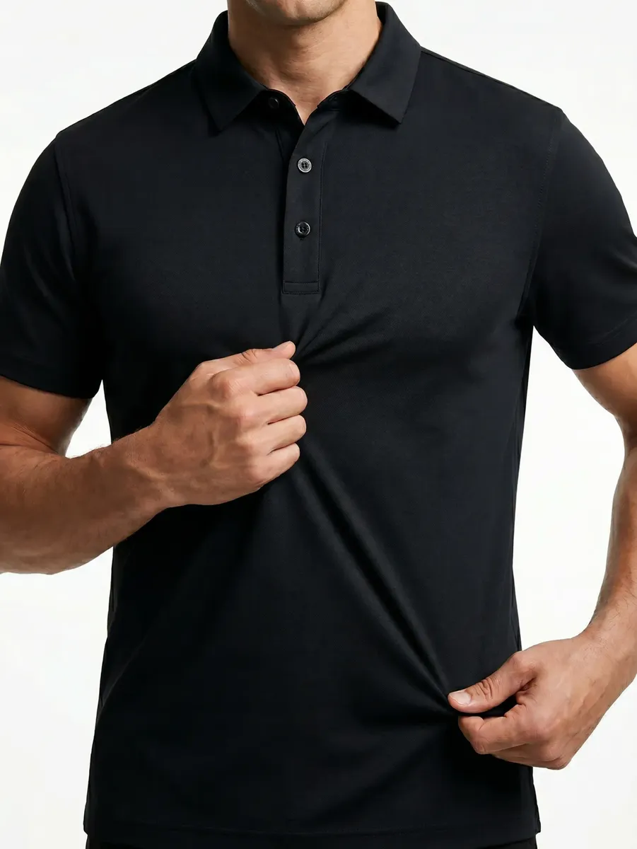Camisa Polo Esticável Malha Dry Fit Inteligente Malha Fria